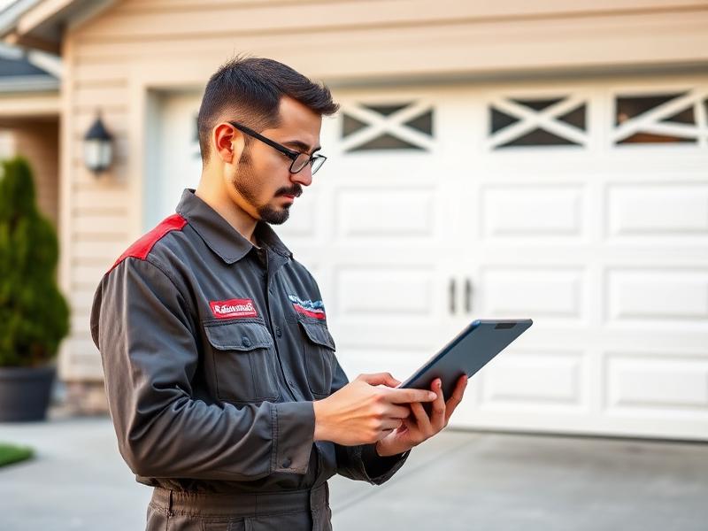Professional Thornton Garage Doors technician performing inspection